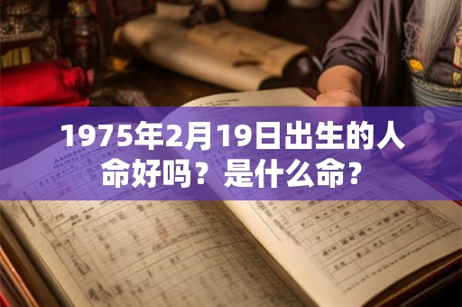 1975年2月19日出生的人命好吗？是什么命？