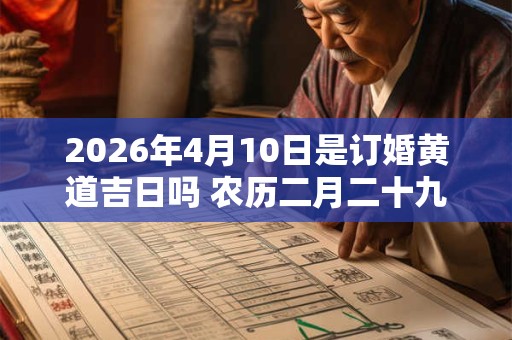2026年4月10日是订婚黄道吉日吗 农历二月二十九日子好吗