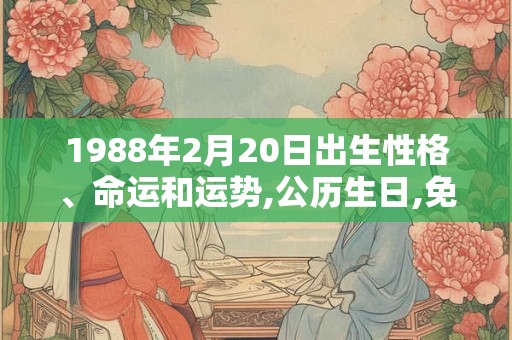 1988年2月20日出生性格、命运和运势,公历生日,免费算命