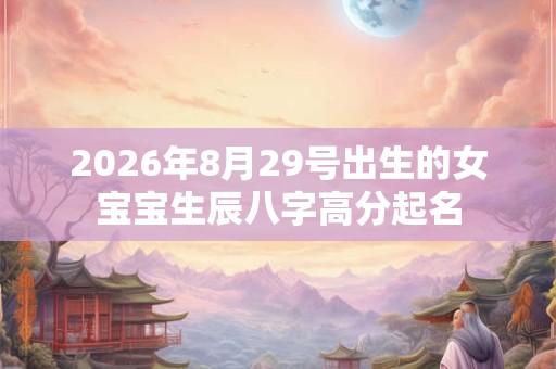2026年8月29号出生的女宝宝生辰八字高分起名