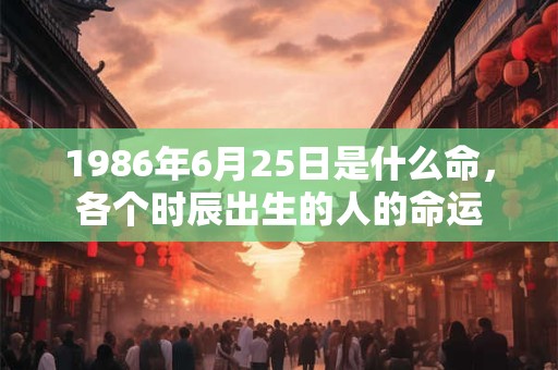 1986年6月25日是什么命，各个时辰出生的人的命运
