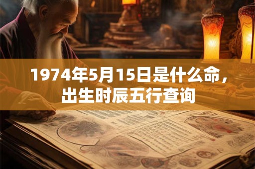 1974年5月15日是什么命，出生时辰五行查询