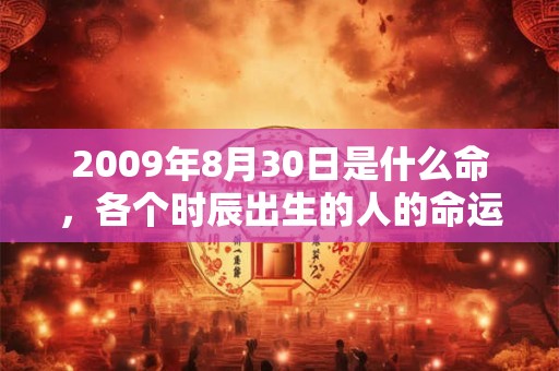 2009年8月30日是什么命，各个时辰出生的人的命运