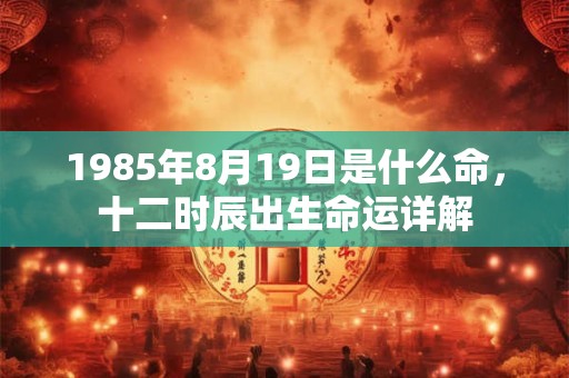 1985年8月19日是什么命，十二时辰出生命运详解