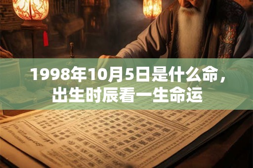 1998年10月5日是什么命，出生时辰看一生命运