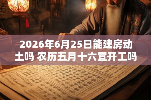 2026年6月25日能建房动土吗 农历五月十六宜开工吗