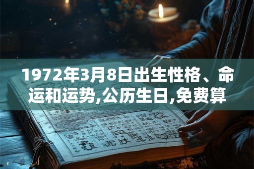 1972年3月8日出生性格、命运和运势,公历生日,免费算命 1972年3月8日出生性格、命运和运势,公历生日,免费算命