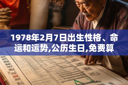 1978年2月7日出生性格、命运和运势,公历生日,免费算命