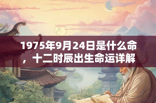 1975年9月24日是什么命，十二时辰出生命运详解