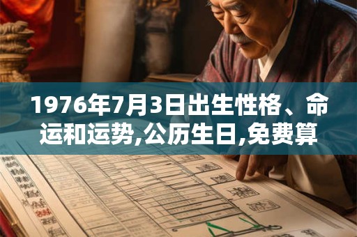 1976年7月3日出生性格、命运和运势,公历生日,免费算命