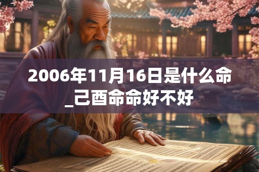 2006年11月16日是什么命_己酉命命好不好