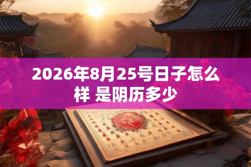 2026年8月25号日子怎么样 是阴历多少