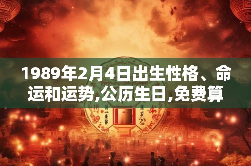 1989年2月4日出生性格、命运和运势,公历生日,免费算命