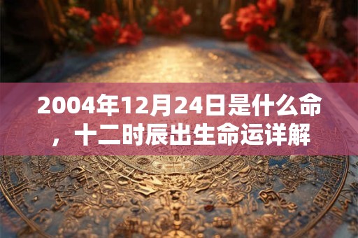2004年12月24日是什么命,十二时辰出生命运详解 2004年12月24日是什么命,十二时辰出生命运详解