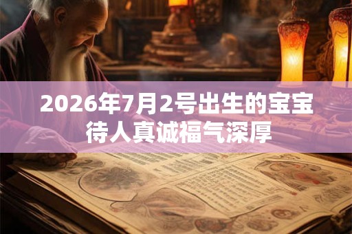2026年7月2号出生的宝宝 待人真诚福气深厚