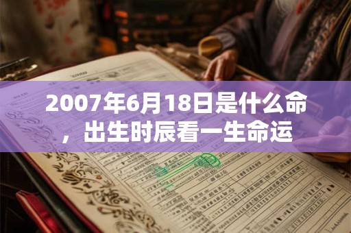 2007年6月18日是什么命，出生时辰看一生命运