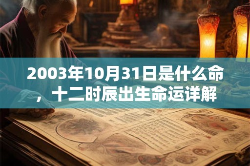 2003年10月31日是什么命,十二时辰出生命运详解 2003年10月31日是什么命,十二时辰出生命运详解