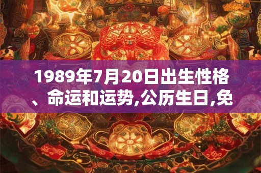 1989年7月20日出生性格、命运和运势,公历生日,免费算命