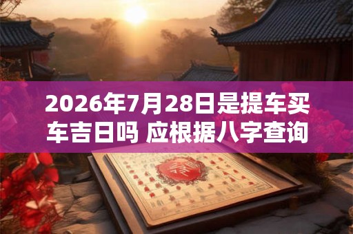 2026年7月28日是提车买车吉日吗 应根据八字查询 2026年7月28日是提车买车吉日吗 应根据八字查询