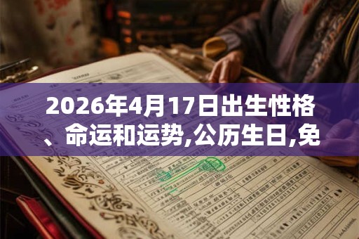 2026年4月17日出生性格、命运和运势,公历生日,免费算命 2026年4月17日出生性格、命运和运势,公历生日,免费算命