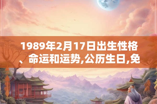 1989年2月17日出生性格、命运和运势,公历生日,免费算命