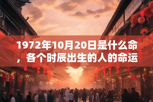 1972年10月20日是什么命,各个时辰出生的人的命运 1972年10月20日是什么命,各个时辰出生的人的命运