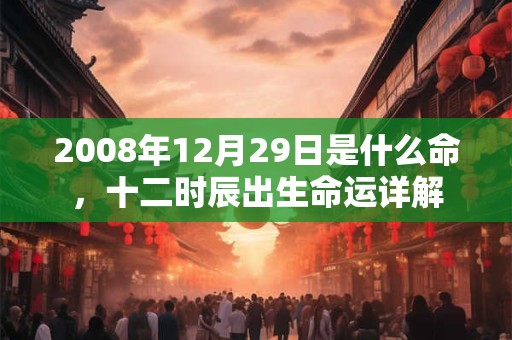 2008年12月29日是什么命，十二时辰出生命运详解