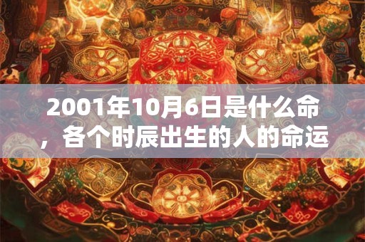 2001年10月6日是什么命，各个时辰出生的人的命运