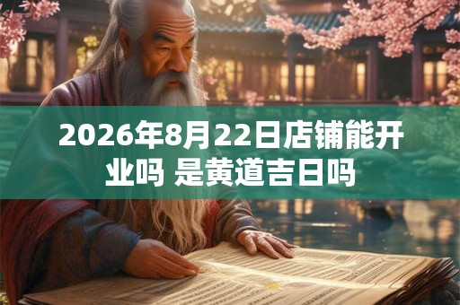 2026年8月22日店铺能开业吗 是黄道吉日吗 2026年8月22日店铺能开业吗 是黄道吉日吗