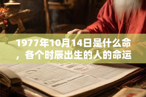 1977年10月14日是什么命，各个时辰出生的人的命运