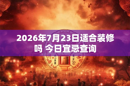2026年7月23日适合装修吗 今日宜忌查询