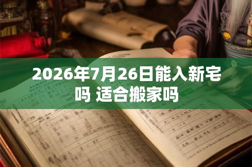 2026年7月26日能入新宅吗 适合搬家吗