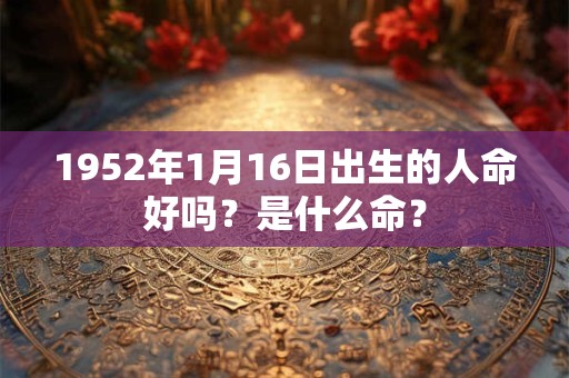 1952年1月16日出生的人命好吗？是什么命？