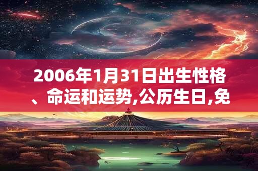 2006年1月31日出生性格、命运和运势,公历生日,免费算命 2006年1月31日出生性格、命运和运势,公历生日,免费算命