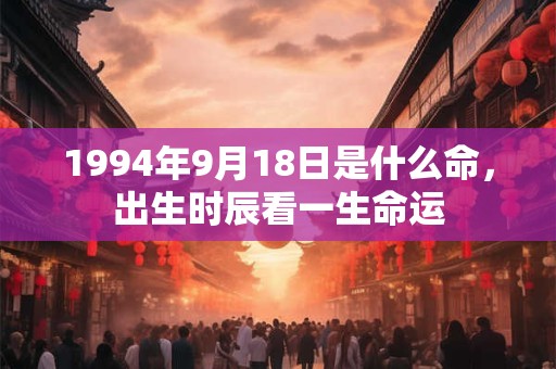 1994年9月18日是什么命,出生时辰看一生命运 1994年9月18日是什么命,出生时辰看一生命运