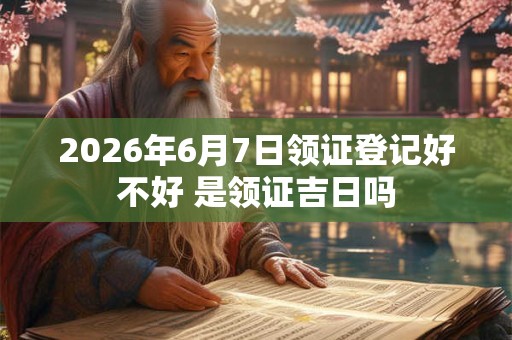 2026年6月7日领证登记好不好 是领证吉日吗