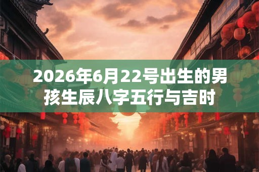 2026年6月22号出生的男孩生辰八字五行与吉时