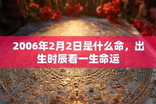 2006年2月2日是什么命,出生时辰看一生命运 2006年2月2日是什么命,出生时辰看一生命运