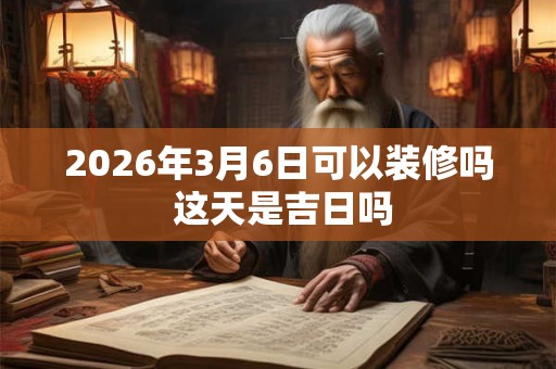 2026年3月6日可以装修吗 这天是吉日吗