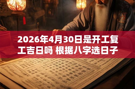 2026年4月30日是开工复工吉日吗 根据八字选日子 2026年4月30日是开工复工吉日吗 根据八字选日子