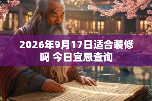 2026年9月17日适合装修吗 今日宜忌查询