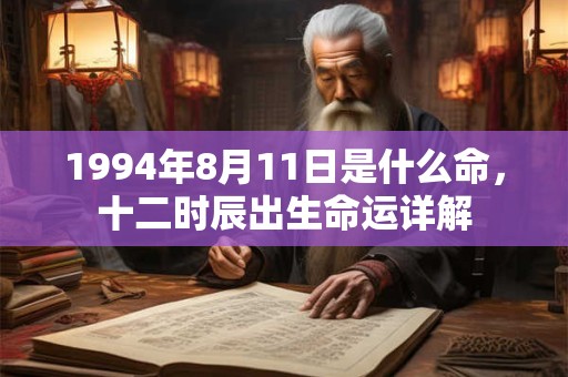 1994年8月11日是什么命，十二时辰出生命运详解