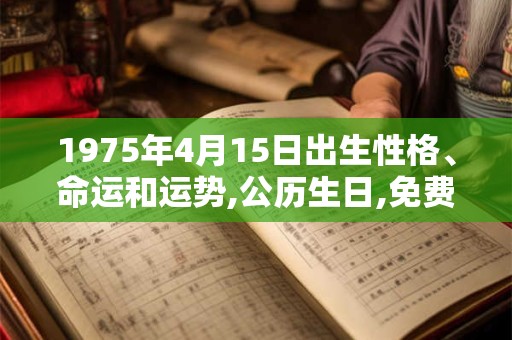 1975年4月15日出生性格、命运和运势,公历生日,免费算命 1975年4月15日出生性格、命运和运势,公历生日,免费算命