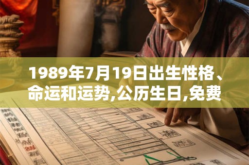 1989年7月19日出生性格、命运和运势,公历生日,免费算命 1989年7月19日出生性格、命运和运势,公历生日,免费算命