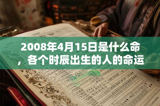 2008年4月15日是什么命，各个时辰出生的人的命运