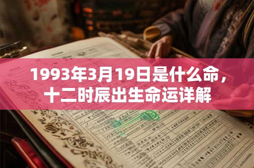 1993年3月19日是什么命，十二时辰出生命运详解