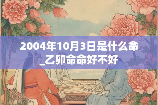 2004年10月3日是什么命_乙卯命命好不好 2004年10月3日是什么命_乙卯命命好不好