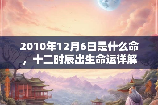 2010年12月6日是什么命，十二时辰出生命运详解