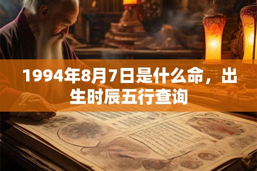 1994年8月7日是什么命，出生时辰五行查询
