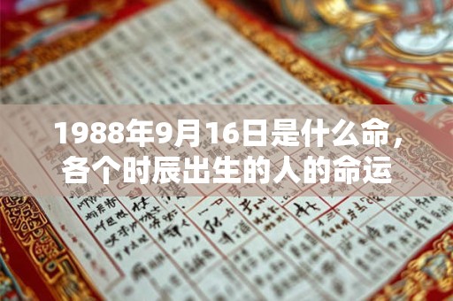 1988年9月16日是什么命，各个时辰出生的人的命运